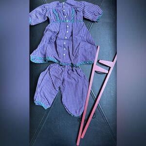 American Girl Addy Stilting Outfit and stilts EUC